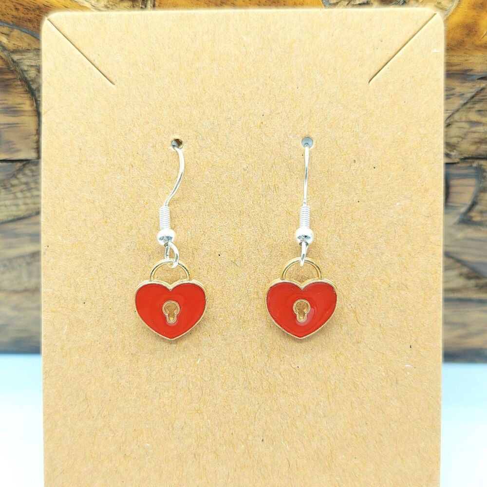 Red Heart Locket Earrings Valentine's Day